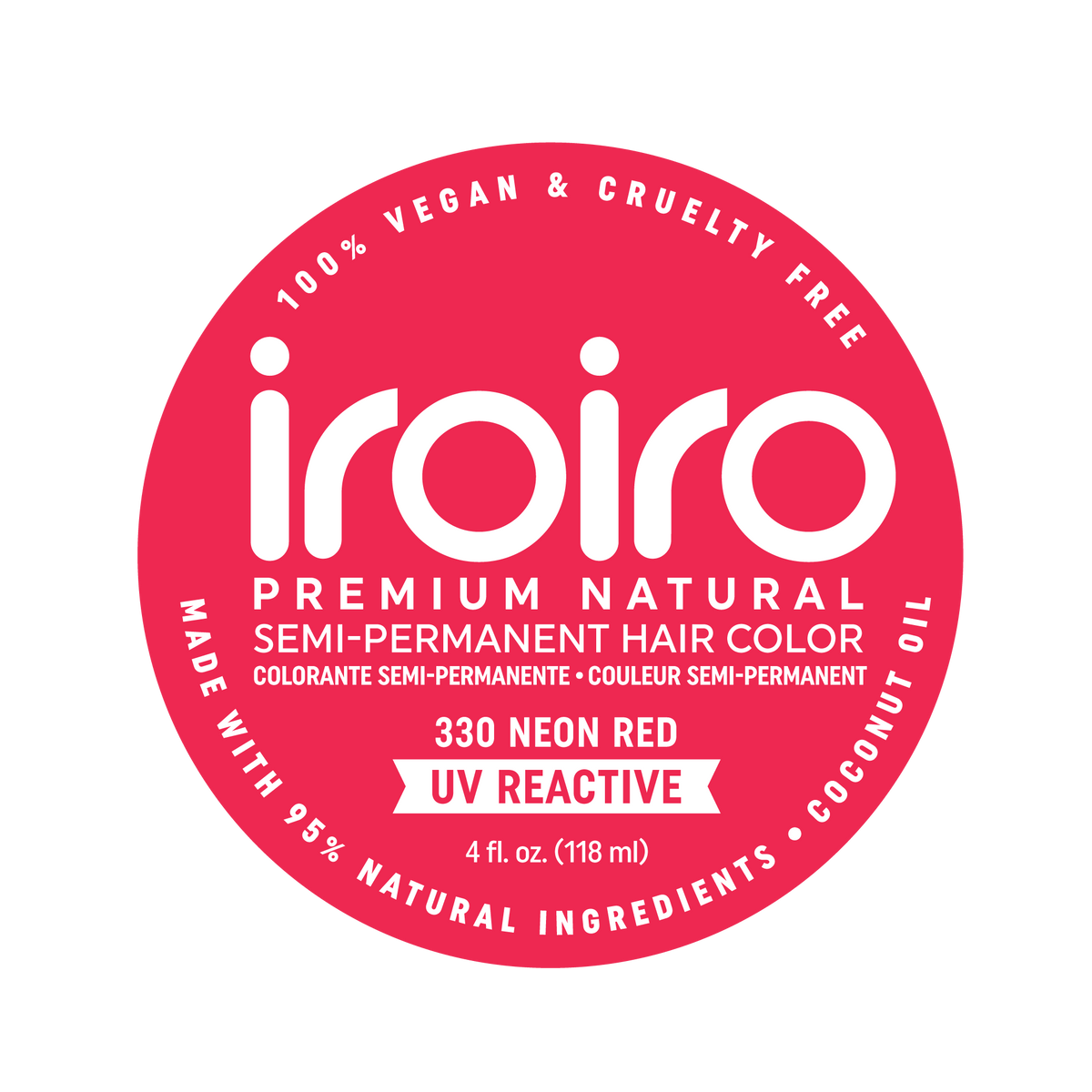 Neiro Color Neon Red - Iroiro Natural Vegan Cruelty-Free Semi-Permanent Hair Color ...